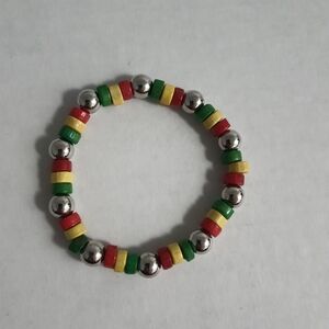 Multicolor Beaded Bracelet with Silver Accents